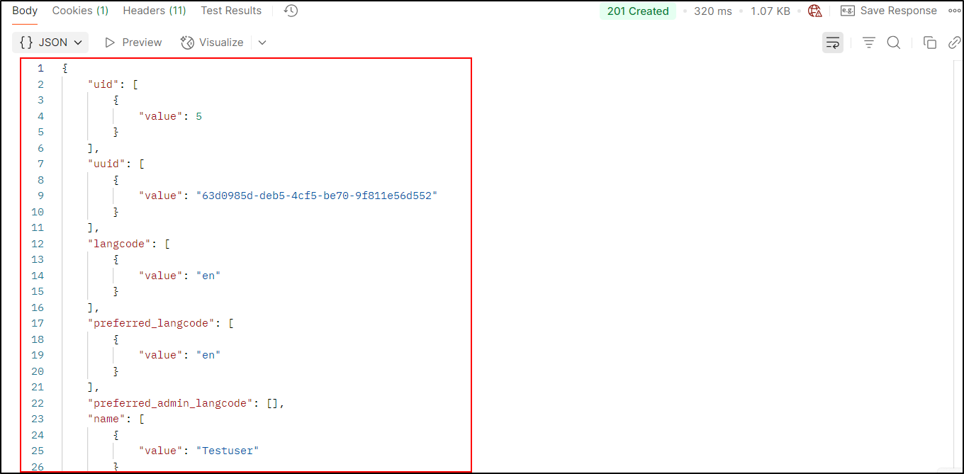 Drupal API Authentication postman response