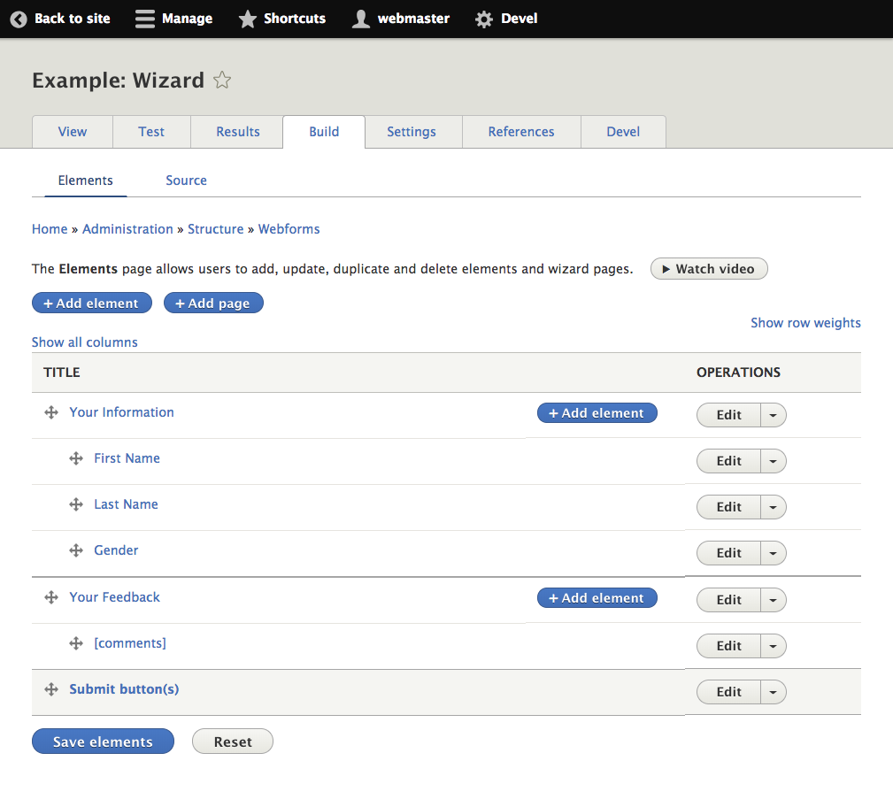 Webform builder
