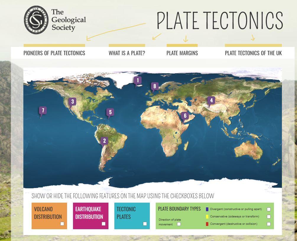 Plate Tectonic microsite screenshot