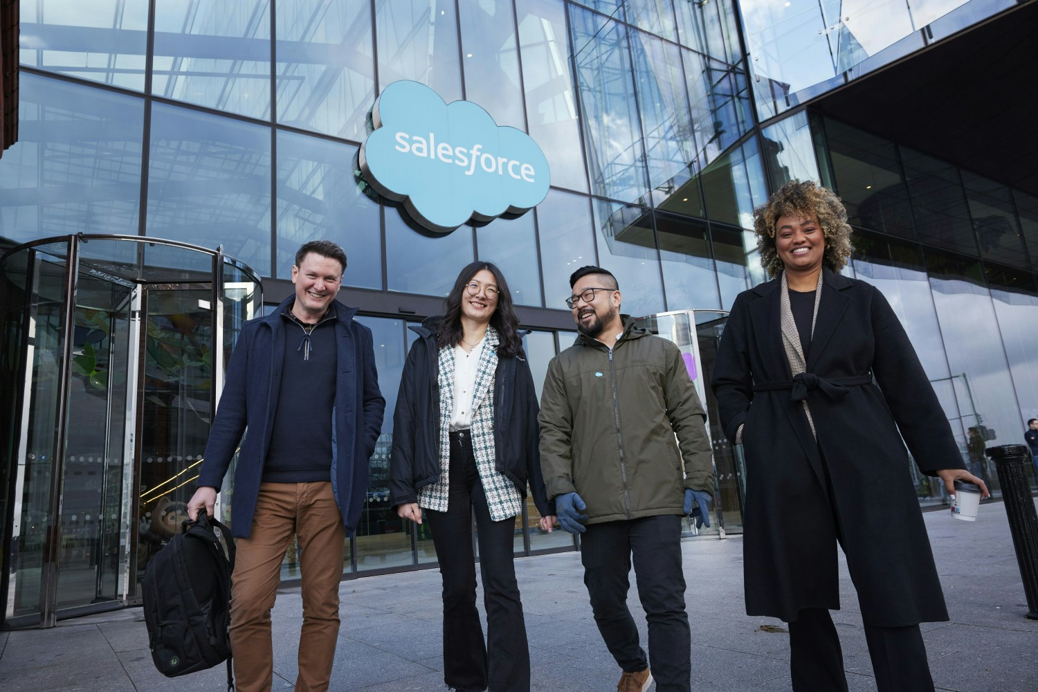 Salesforce Dublin employees during a walking meeting