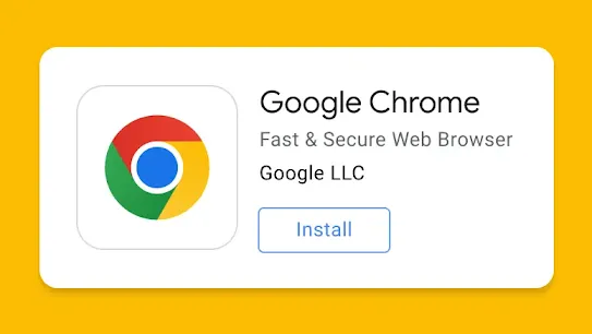 The google chrome icon with an install button below it.