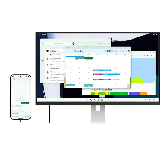 Connected displays in Android 16 connecting a phone to a computer monitor