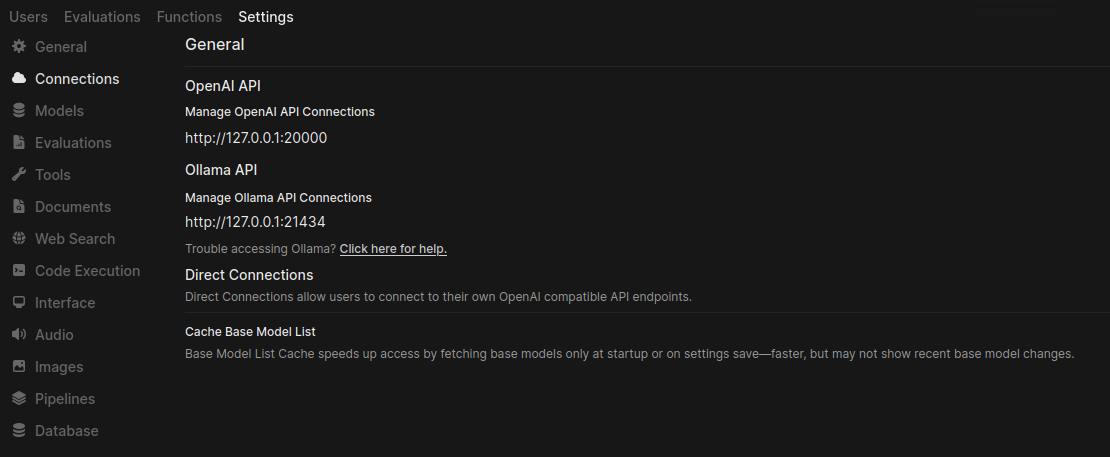 open webui admin settings