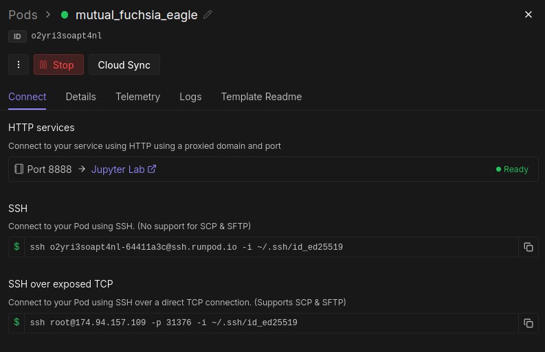 running gpu pod instance on runpod io