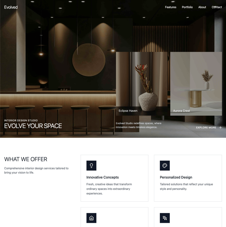 Interior studio site