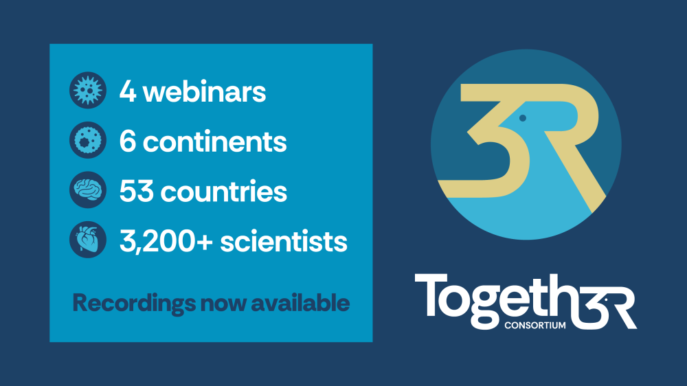 Togeth3R webinar recordings now available, 3200 plus scientists attended the four webinars from 53 countries
