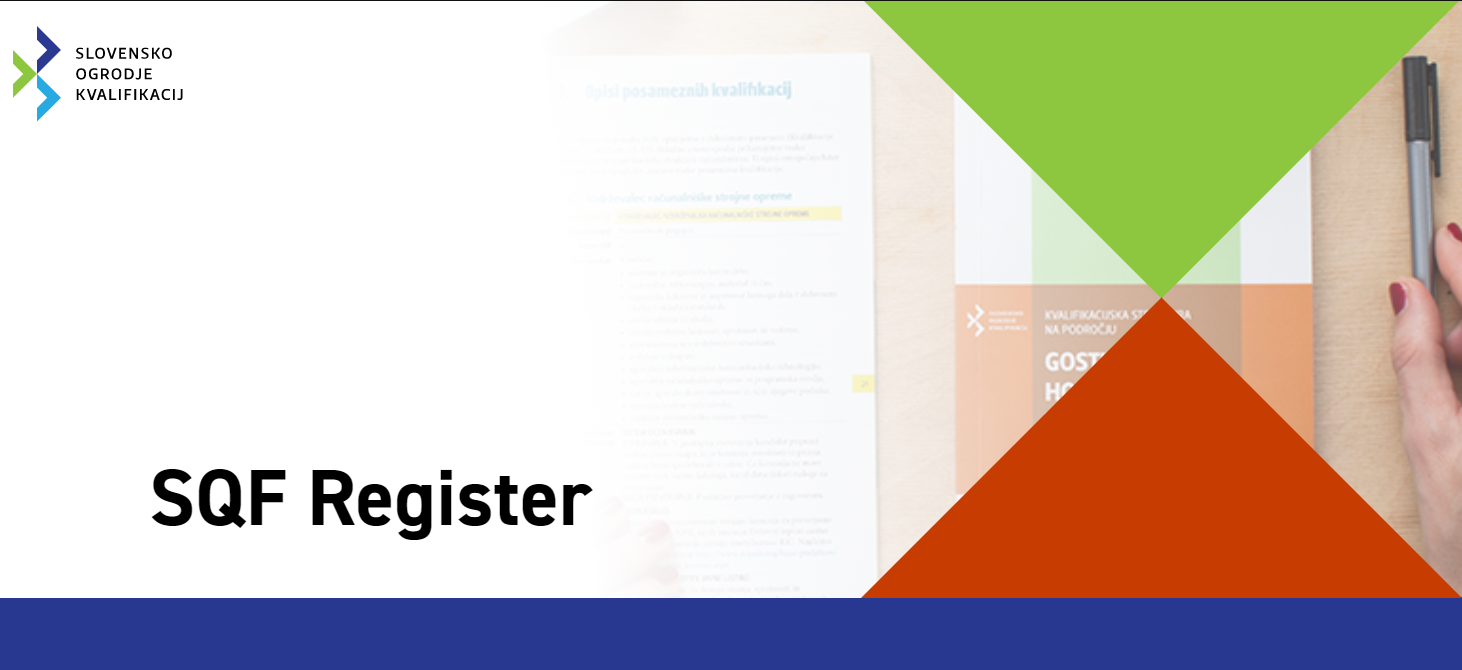 Front page cover of the subpage SQF register in the design of the SQF portal.