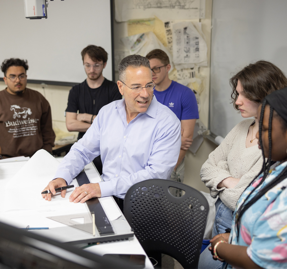 professor speaking to students