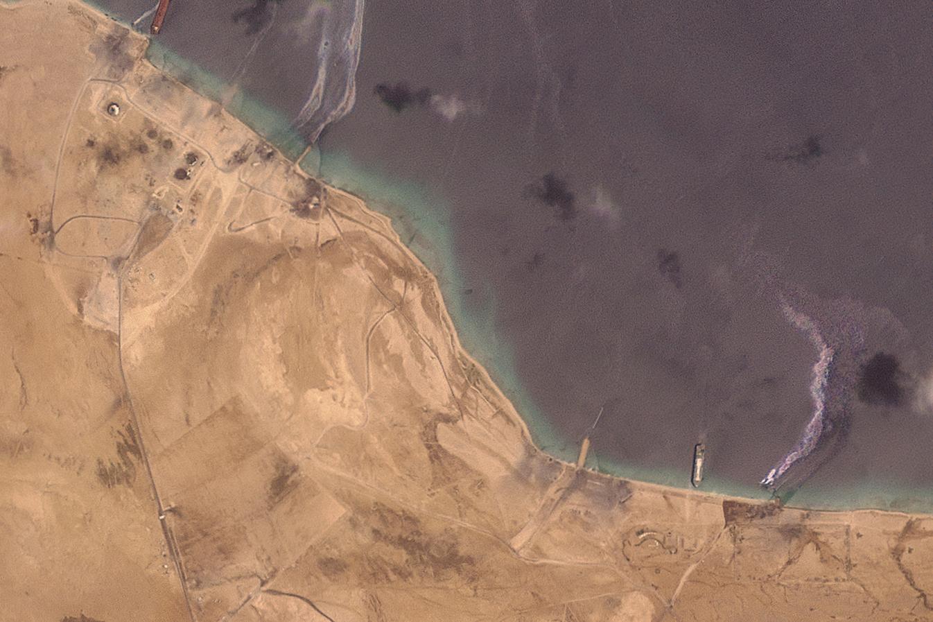 Mideast_Wars_Yemen_79922 This satellite image from Planet Labs PBC shows the aftermath of U.S. airstrikes targeting the Ras Isa oil port in Yemen on Friday, April 18, 2025. (Planet Labs PBC via AP)