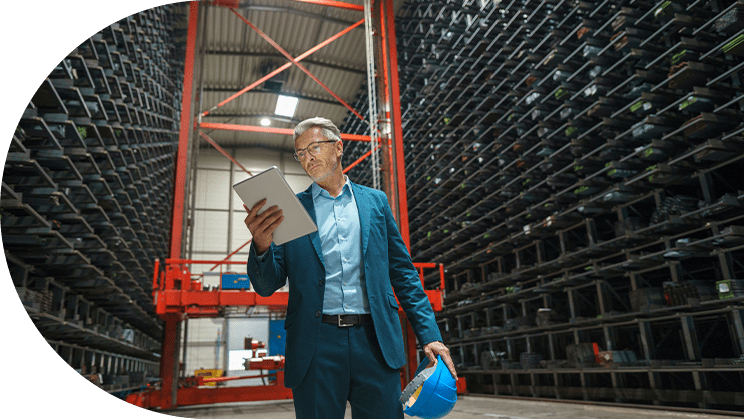 Man in storage center