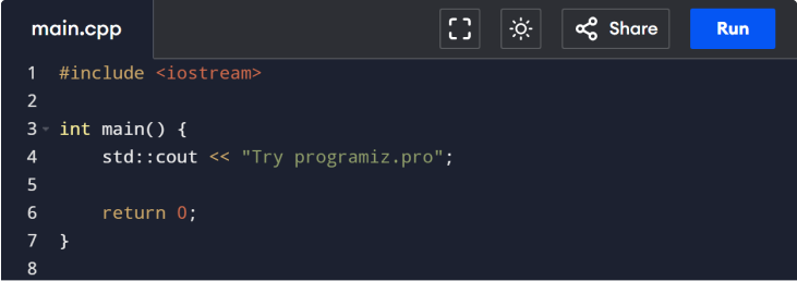 Online C++ Compiler Online C++ Compiler