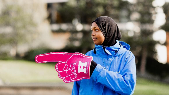 A student ambassador at an open day
