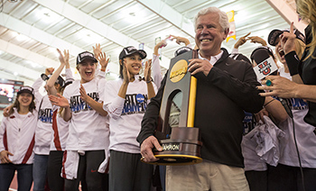 Coach Lance Harter and champion track team in 2015 Coach Lance Harter and champion track team in 2015