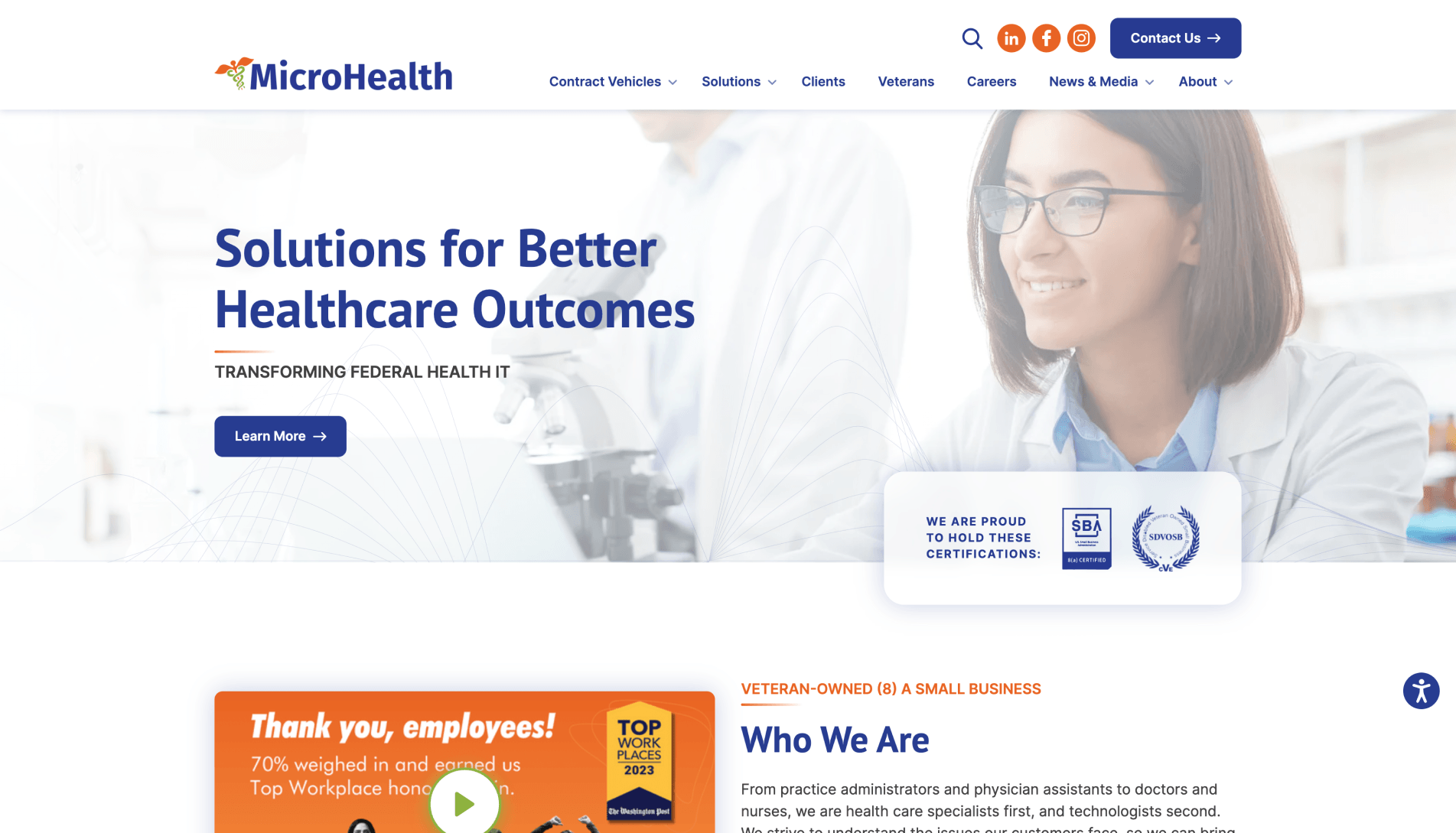 MicroHealth LLC Homepage Screenshot