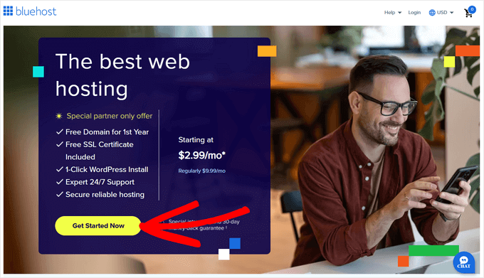 Bluehost-erbjudande för WPBeginner-läsare Bluehost-erbjudande för WPBeginner-läsare