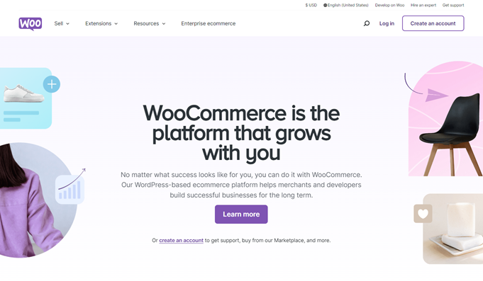La page d'accueil WooCommerce woocommerce