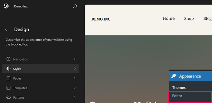 Starta webbplatsredigeraren Starta webbplatsredigeraren