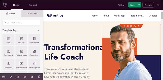 Redigera temat för online-coachingverksamhet i SeedProd Redigera temat för online-coachingverksamhet i SeedProd