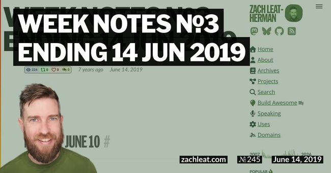 Week Notes №3 ending 14 Jun 2019
