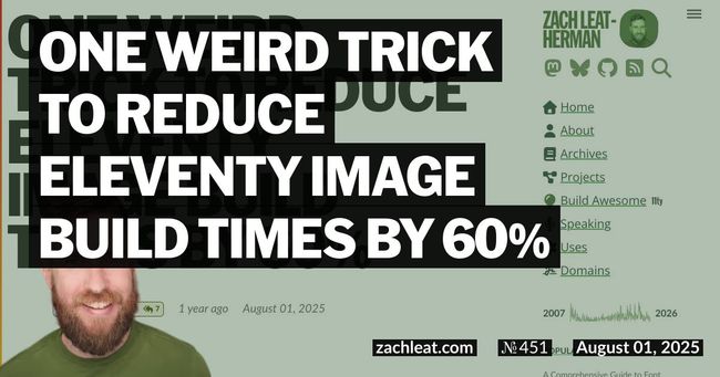 One weird trick to reduce Eleventy Image Build Times by 60%