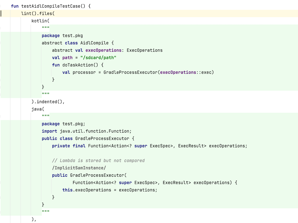 Multiple test files shown inline